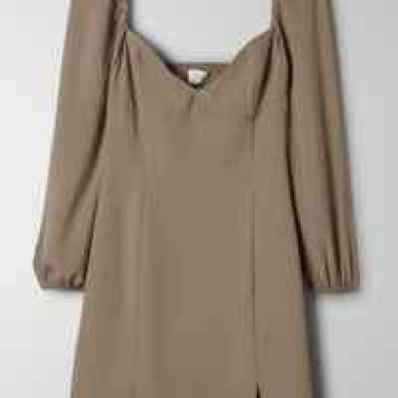 Aritzia Wilfred Novella Dress Brown Size 4 - Picture 3 of 3